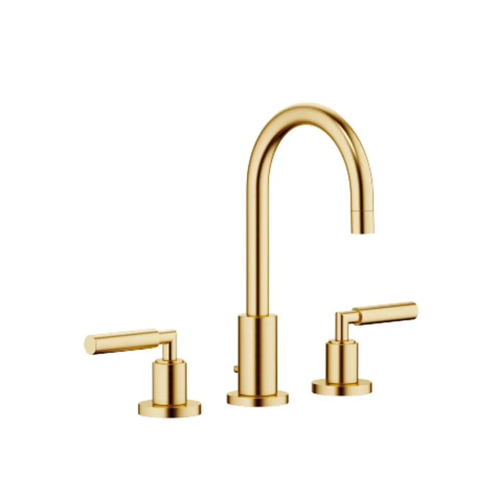 Dornbracht-TARA.-Waschtisch-Dreilochbatterie-mit Ablaufgarnitur-Ausladung 135mm-Messing gebürstet (23kt), 20710882-28 Galeriebild 1